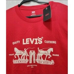 Mens Levi's 4XL Short Sleeve Relaxed Cotton Graphic T-Shirt 2 White Horses Logo